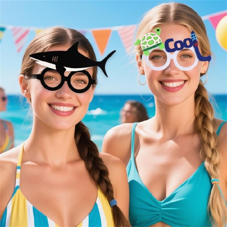 Оправа для очков с морскими животными, забавные очки с океанскими животными, тематическая вечеринка «Под океаном», украшения для дня рождения, принадлежности, подарки