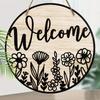 Wooden Hanging Decorative Sign, Welcome Signs, Indoor or Garden Decorations, 2D Flat Pendants, Housewarming Gifts for Friends