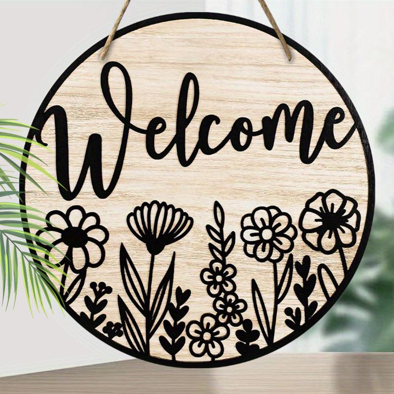 Wooden Hanging Decorative Sign, Welcome Signs, Indoor or Garden Decorations, 2D Flat Pendants, Housewarming Gifts for Friends