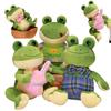 Kawaii Musical Frog Plush Toy Stuffed Animal Soft Plushie Fat Frog Pillow Cushion Creative Toys for Birthday Gift Home Decor