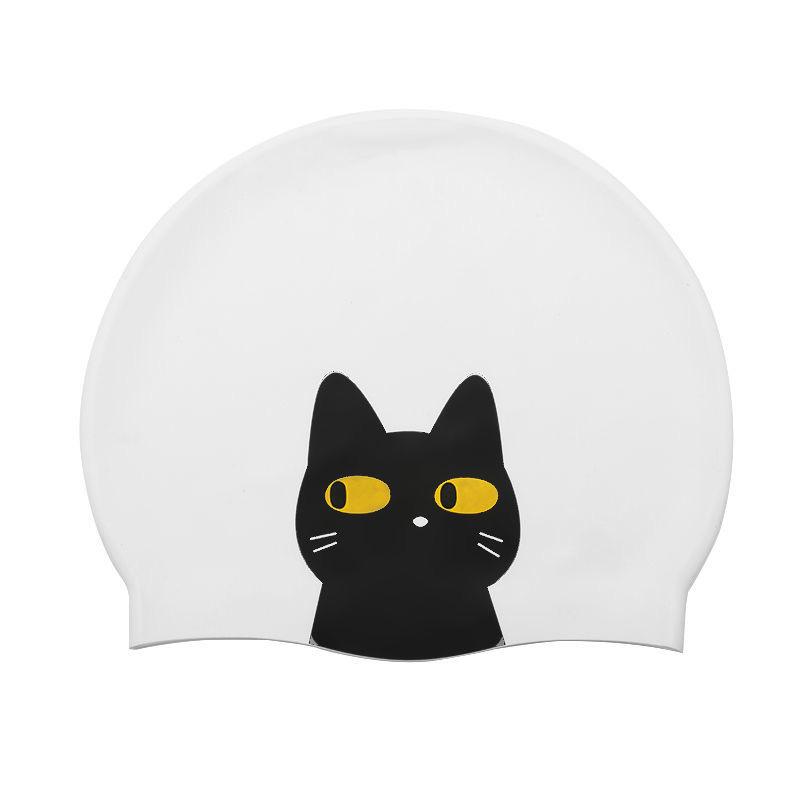 OEM Custom Adult Logo Printed Durable Silicone Swim Cap for Normal Marble Swimming Hat