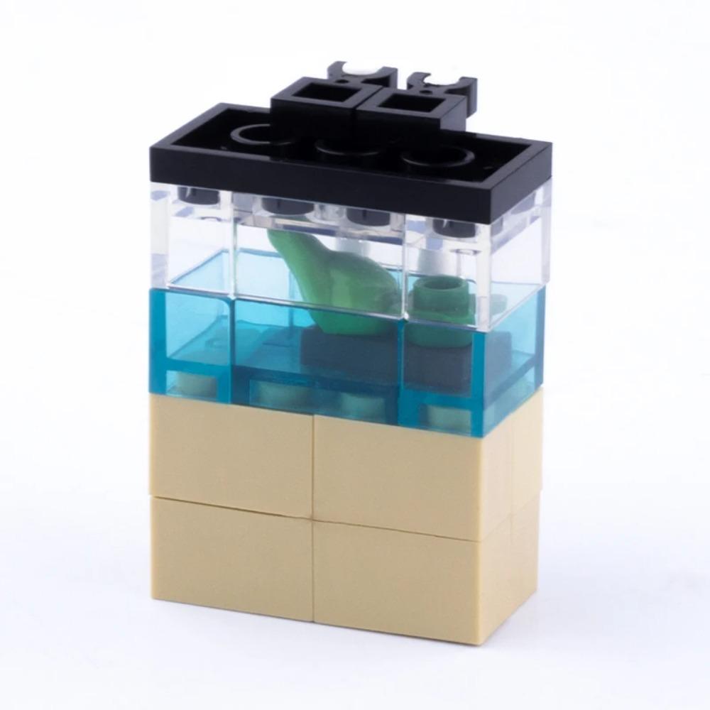 MOC City House Building Block Kitchen Office Bedroom Piano Bed Sofa icebox Lamp Bookshelf Fish Tank Bricks Set Toys