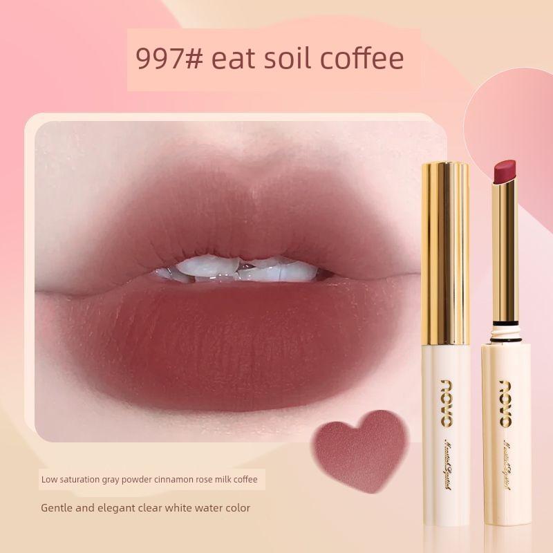 Novo Lipstick Recommended by Niche Brands Earthy Red-Brown, Vintage True Red, Deep Bean Paste Color, Vermilion Orange