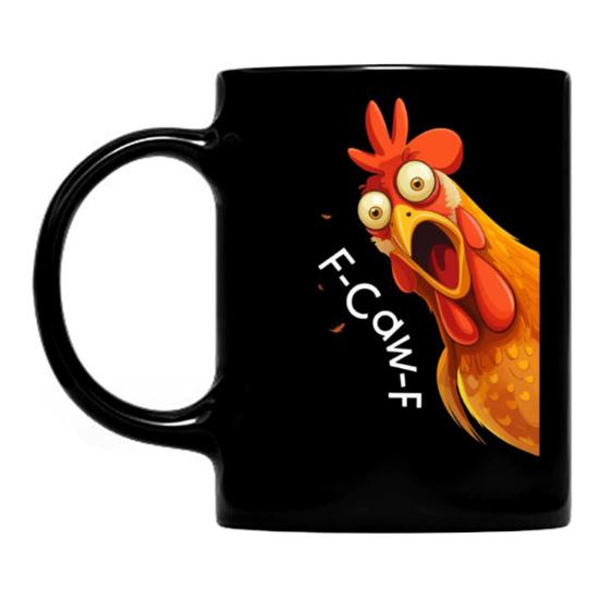 Персонализированная кружка F-Caw-F Chicken 15 унций керамическая кофейная чашка смешной петух фермерское животное юмор кружка многоразовая подходит для мытья в посудомоечной машине и микроволновой печи посуда для напитков