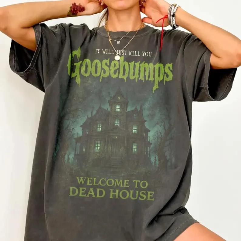 Halloween Goosebumps Shirt, Vintage Haunted House Tee