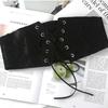 Leather Corset Belt Solid Color Wide Waist Corset Elegant Lace Cummerbunds Girls