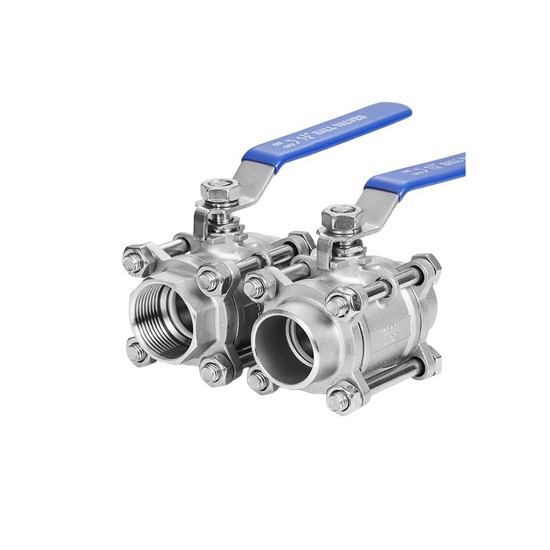 RG 304 Stainless Steel 3-Piece Internal Thread Ball Valve, DN20 (2-Pack)