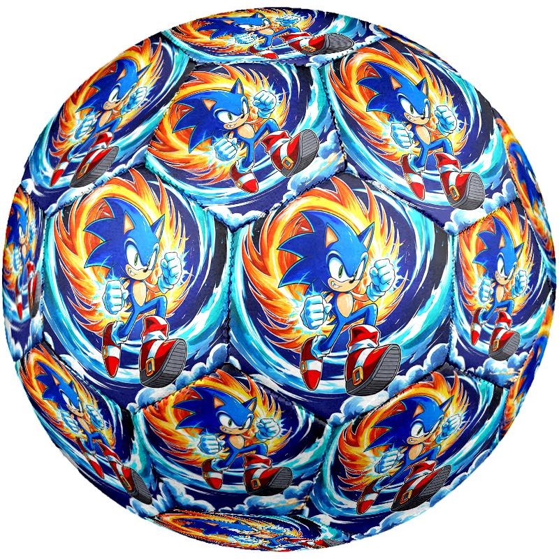 1pc Sonic Pattern Football, Standard Size 5 Soccer Ball Stylish Sport Football for Competition Play and Training
