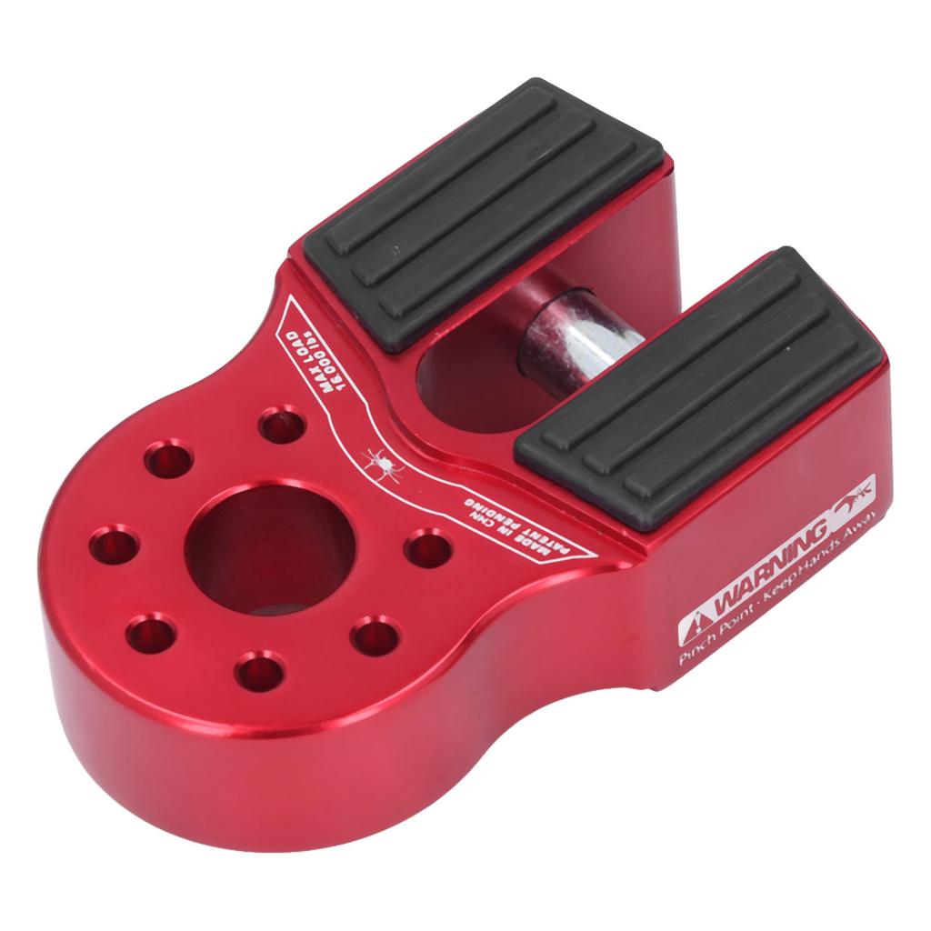 Flat Winch Shackle Mount 16000lb Loading with Rubber Side Guard Aluminium Alloy Universal for UTV