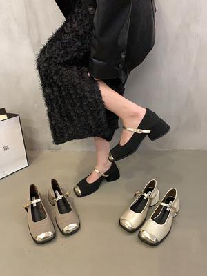 Мэри Джейн французский сяосянфэн туфли на высоком каблуке 2025 осень и зима новая высококлассная вечерняя одинарная обувь модные маленькие кожаные туфли