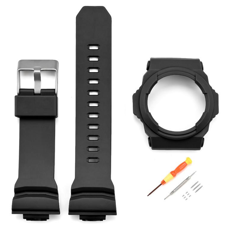 Для CASIO G-SHOCK GA-110/150/200/201/300/310 Ремешок для часов Смола Безель Рамка Защита Бампер Чехол Коробка Ремешок Корпус Браслет