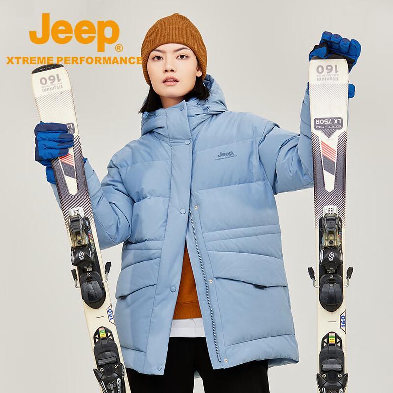 Jeep Женская плюшевая утепленная длинная зимняя пуховая куртка