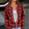 Fashion Women's Plaid Print Long Sleeve Knitted Cardigan Button Jacket