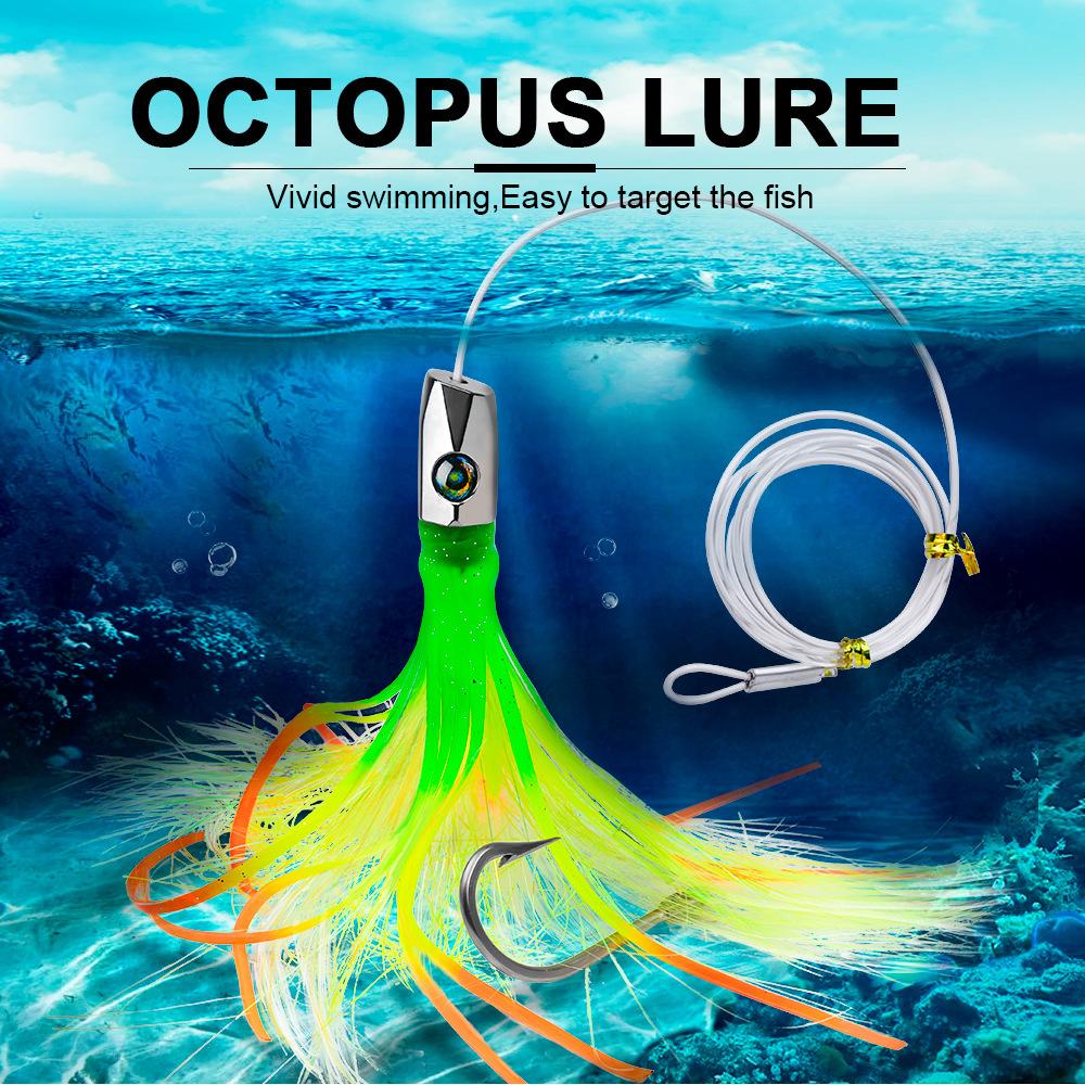 8.7-inch Drag Fishing Route Sub Bait 22cm 85g Metal Head Seal Fish Bait Squid Whisker Soft Bait Biomimetic Fake Bait for Sea Fishing