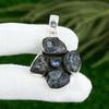 Чакра Третьего Глаза Натуральный Танзанит Необработанный Иолит Новый Кулон Ювелирное Изделие Серебро 925 пробы