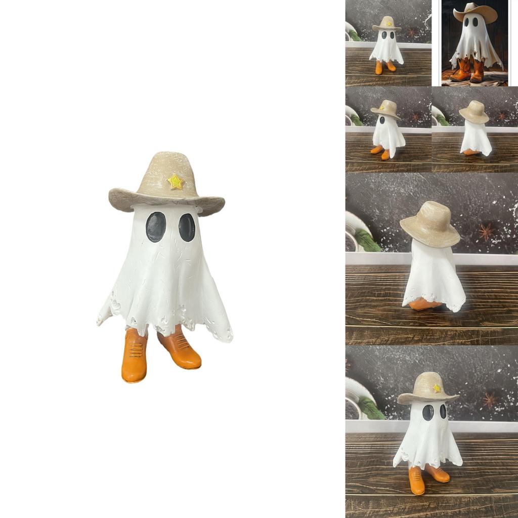 Unique Cowboy Ghost Statue Decorative Resin Figurine Perfect For Halloween Home Decor