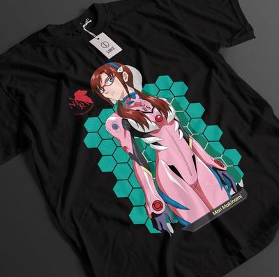 Футболка Neon Genesis Evangelion Маи Футболка Синдзи Аска Топ Ева Каору Аниме Футболка