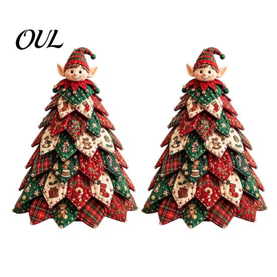 Craft Kits for Home Decor DIY Quilted Fabric Christmas Tree Kit, Vintage Patchwork Sewing Set Creative Gifts Friends Tabletop Decor, Handmade