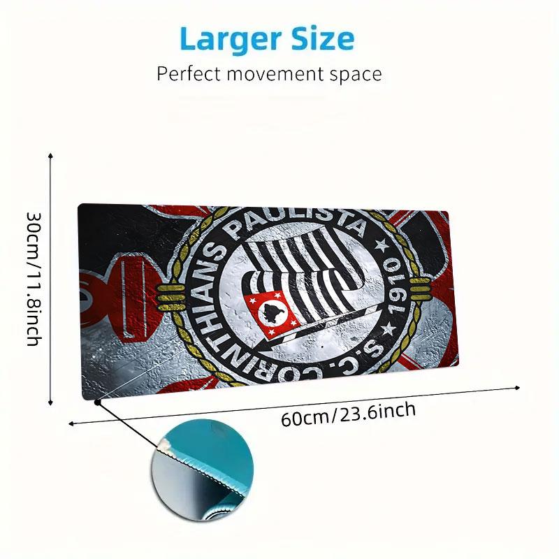 Sport Club Corinthians Paulista Mouse Pad, Large Gaming Desk Mat, Non-slip XXL Mousepad for Laptop & Tablet, Mini PC Playmat with Stitched Edges