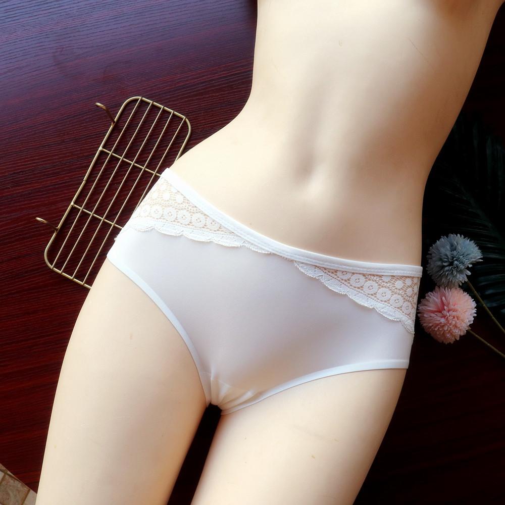 Fashion Simple Women Panties Sexy Hollow Lace Seamless Underwear High Elastic Breathable Mid-waist Women's Briefs