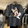 Футболка Disney Минни Маус Женская Мужская Хлопковая С коротким рукавом Топы С принтом Летние Повседневные Топы 2026 Винтажные Мультяшные Одежда Y2k