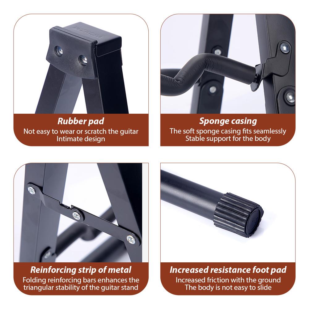 Складная подставка для гитары А-образная подставка Нескользящая резиновая подкладка Мягкая губчатая подставка Портативные подставки для гитары