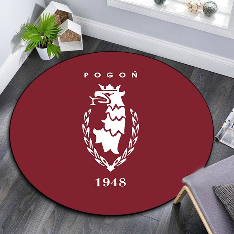 Круглый ковер Pogoń Szczecin, Ковер для гостиной, спальни, дивана, игровой комнаты, Декор, Нескользящий коврик