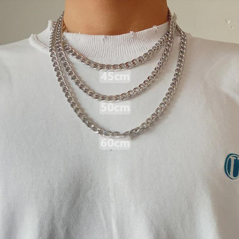 Унисекс-ожерелье в корейском стиле с кубинскими звеньями — идеально подходит для студентов и пар, модный аксессуар в стиле хип-хоп