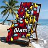 Custom Name Personalized Among Us Print Beach Towel, for Trip Camping Beach Party Home Decor, Birthday Gift for Family & Friends