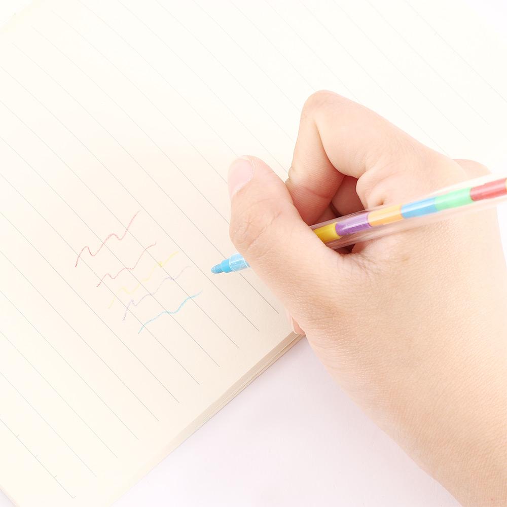 4 шт./набор DIY Рисование Дети Stacker Pen Масляная пастель Канцелярские карандаши Мелок Рисование Ручка Граффити