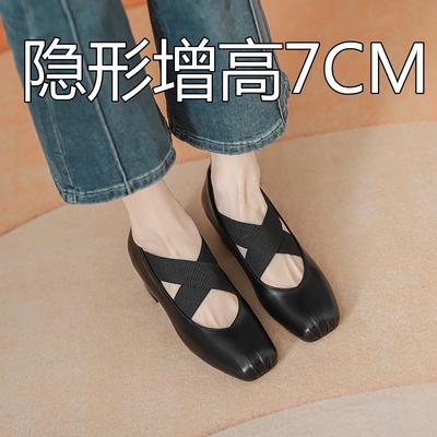 Балетки одинарная обувь женская новая ремешок крест-накрест ретро маленький размер туфли бабушки внутренняя высота увеличение Мэри Джейн туфли