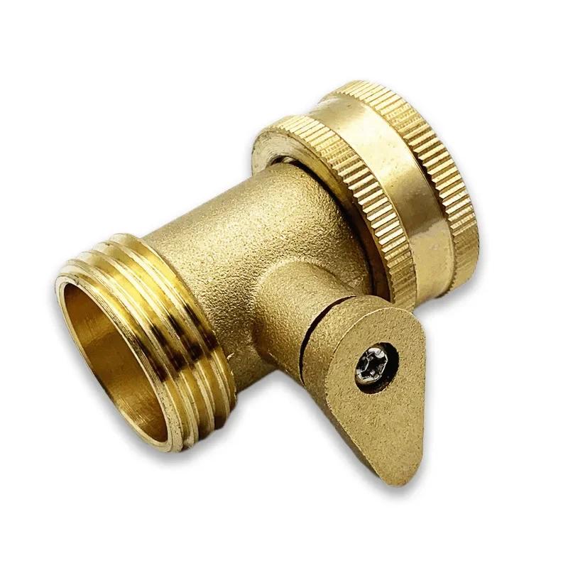 1PC Brass Garden Hose Single Way Ball Valve Garden Water Pipe with Switch Shut-off Valve 3/4Inch Hose Fitting