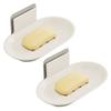 2Pcs Punch-Free Wall-mounted Soap Dish Aluminum Soap Storage Tray Soap Dish Holder  Kitchen