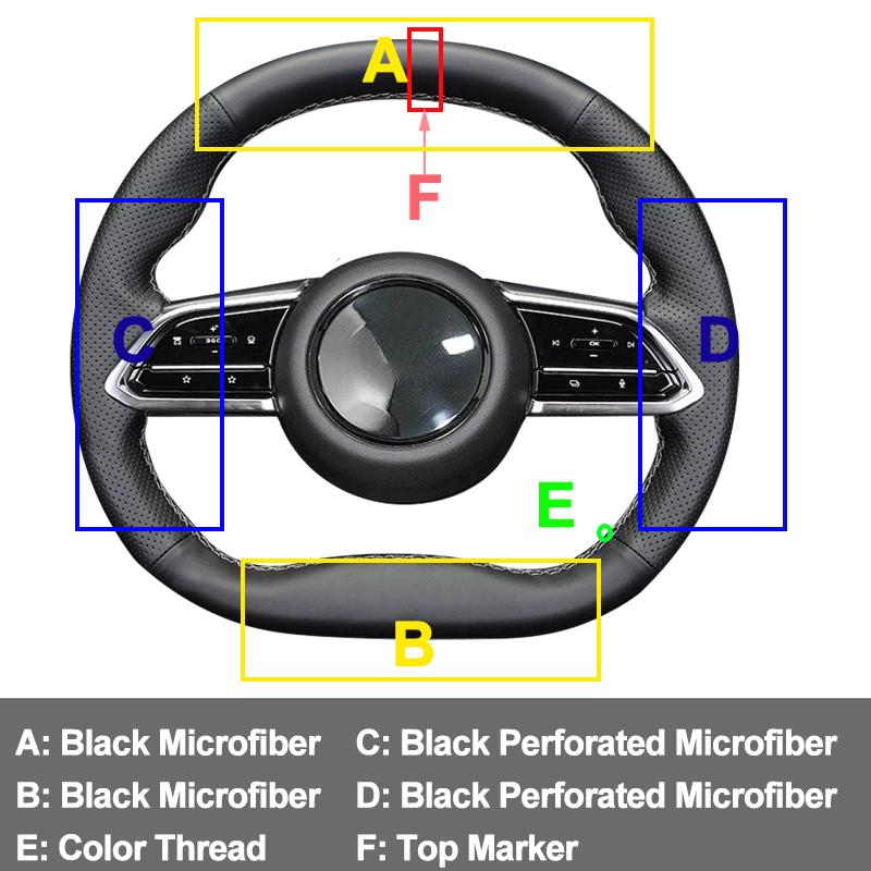 Новая DIY Ручная Сшивка Кожаного Чехла на Руль для Mazda EZ-6 2026 2026 2026 Черный Микрофибра Кожа Индивидуальные Аксессуары