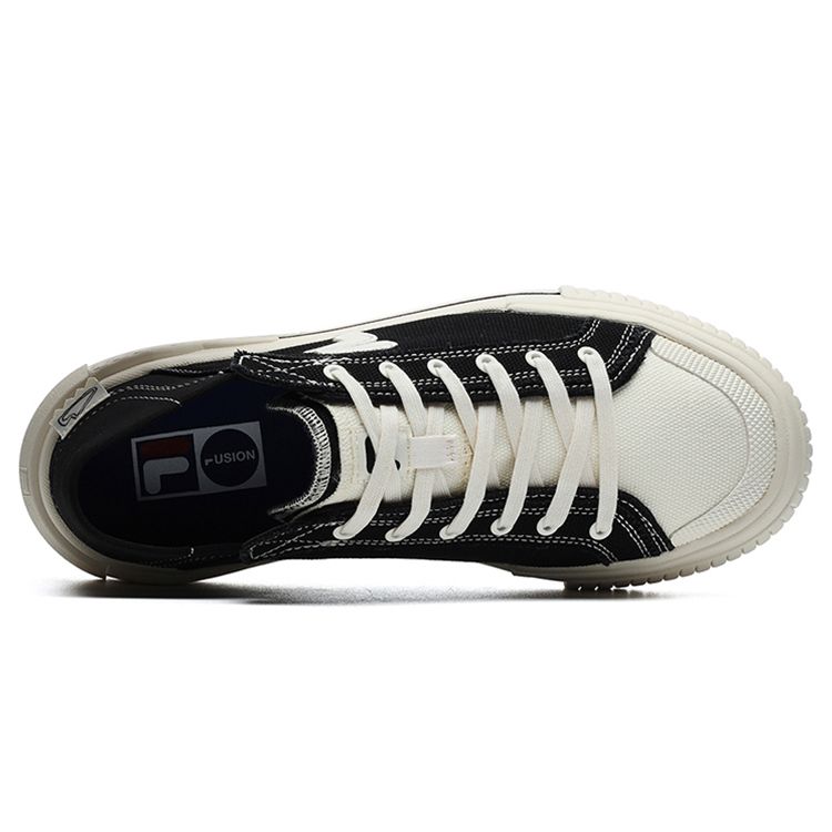 FILA Fusion Wallride DX Casual Durable Lightweight Low-Top Canvas Shoes Women sneaker Black White T12W228203FBA