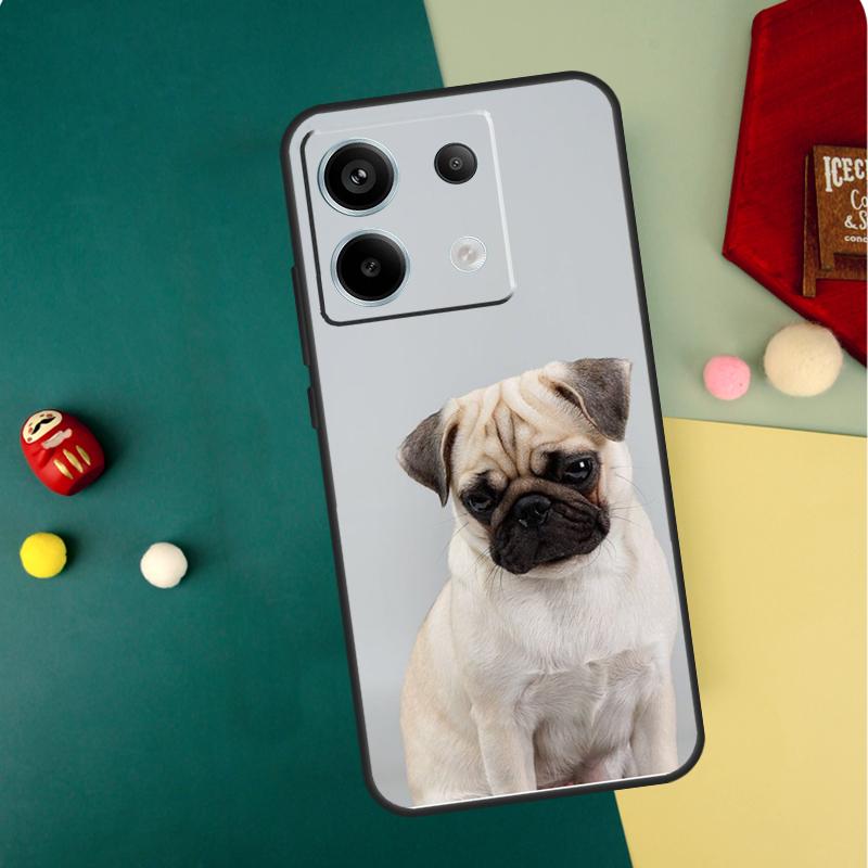 Милый чехол с собакой мопс для Xiaomi Redmi Note 13 11 8 9 10 12 Pro 12S 11S 10S 9S Redmi 13C 9C 10C 12C