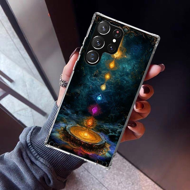 Yoga Chakra Spiritual Energy Universe Phone Case For Samsung Galaxy S23 S24 S25 Edge S26 Ultra S22 + S21 Plus S20 FE Cover Silic