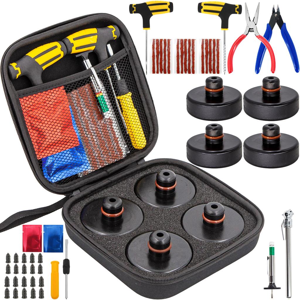 Rubber Lifting Jack Pad Axle Stand Adapter Pucks Tool Chassis For Tesla Model 3 S X Y Car Tire Repair Kit With Electric Pump