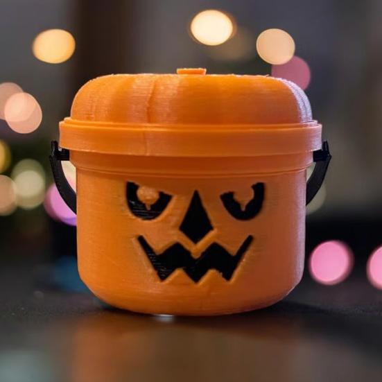 Ведро для тыквы на Хэллоуин Миниатюрный дизайн Тыква Оранжевое ведро Мини-контейнеры для хранения Праздничное украшение на Хэллоуин