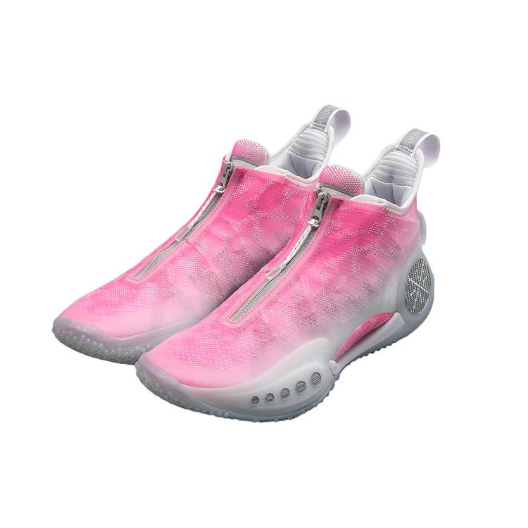 Баскетбольные кроссовки Li Ning WOW 9 Мужские Низкие Неоновый Свет Розовый/Стандартный Белый ABAR119-6