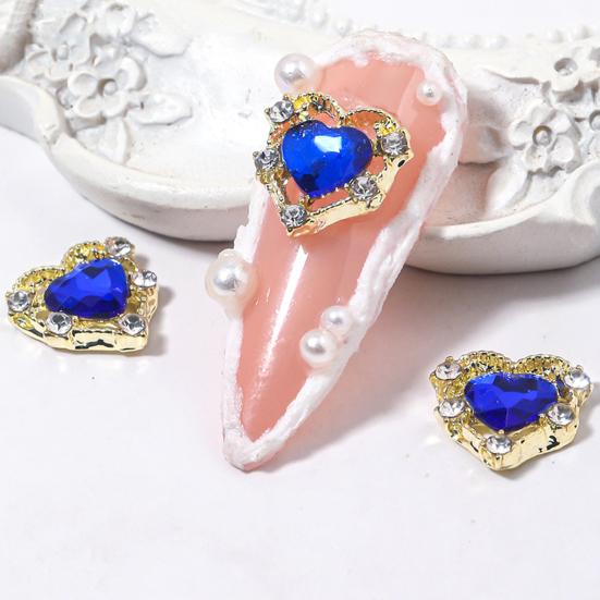 10 шт. стили для ногтей, украшения со стразами, блестящий маникюр, искусство DIY, разнообразные 3D Корона, сердце, подвеска для ногтей