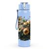 1PC Wild Floral Bouquet Pattern 750ml Color Plastic Sports Water Bottle Leakproof Flip Straw Lid Suitable for Sports Office Home Use