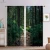 Green Forest Autumn Woods 3d Printing Curtains Tyndall Effect Bedroom Living Room Kitchen Decorative Curtains 2 Pieces