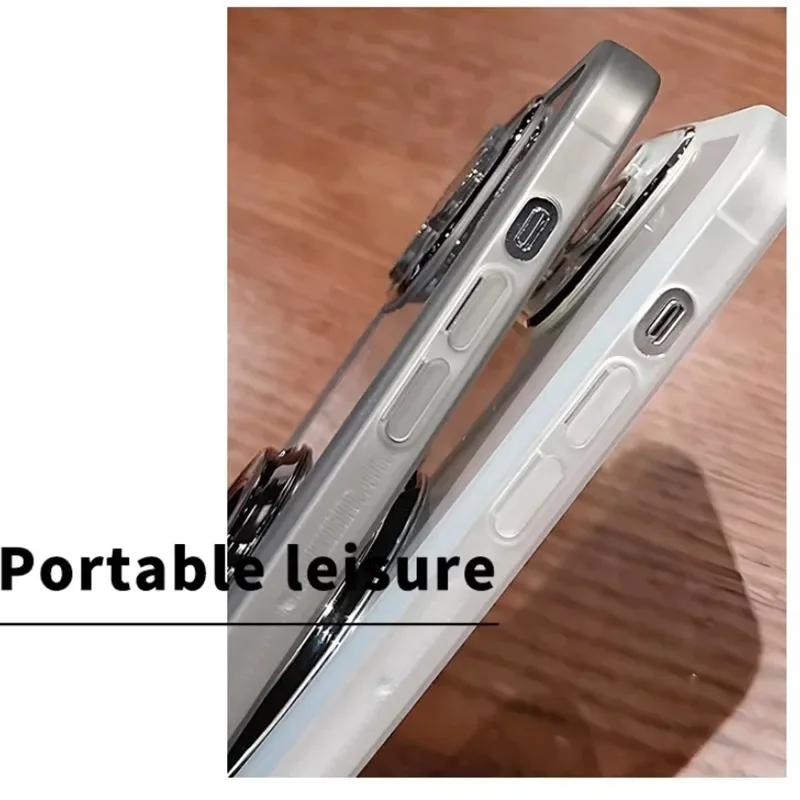 For Magsafe Magnetic Stand Holder Silicone Case For Funda Infinix Hot 50 Pro Plus Hot50 Pro+ 50Pro 50i I 4G 5G Transparent Cover