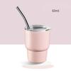 1 Piece 2oz Mini Tumbler Shot Glass with Straw and Lid Stainless Steel Cute Cups Double Wall Vacuum Insulated Shot Glasses Cups