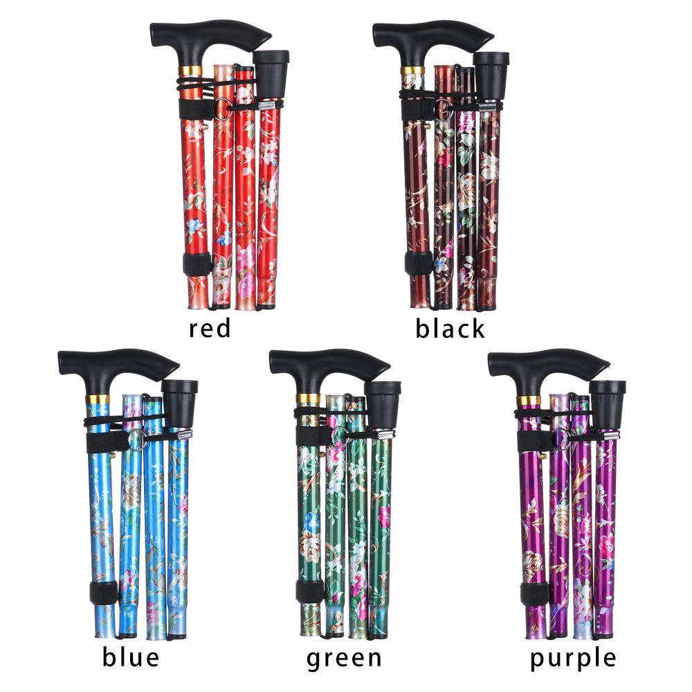 Elderly Care Gift Hiking Poles Telescopic Walking Cane Non-slip Crutches Folding Trekking Stick