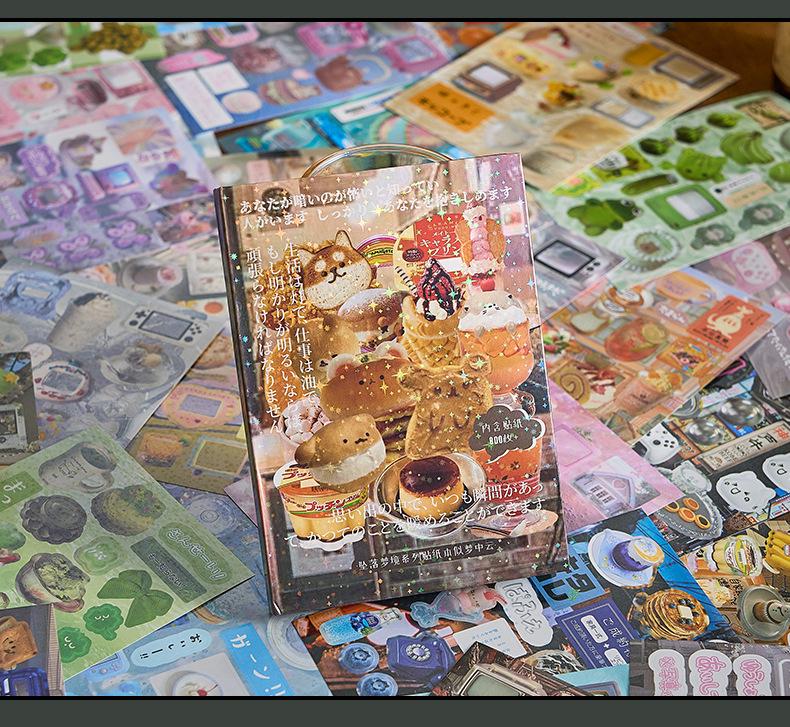 Мерцающие Воспоминания Ретро Японская Книга Наклеек с Высечкой для DIY Коллажа и Ведения Дневника