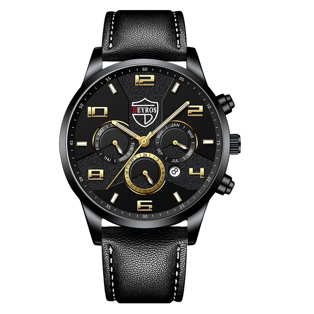 Men'S Fashion Watch Luminous Stainless Steel Men'S Business Calendar Quartz Watch