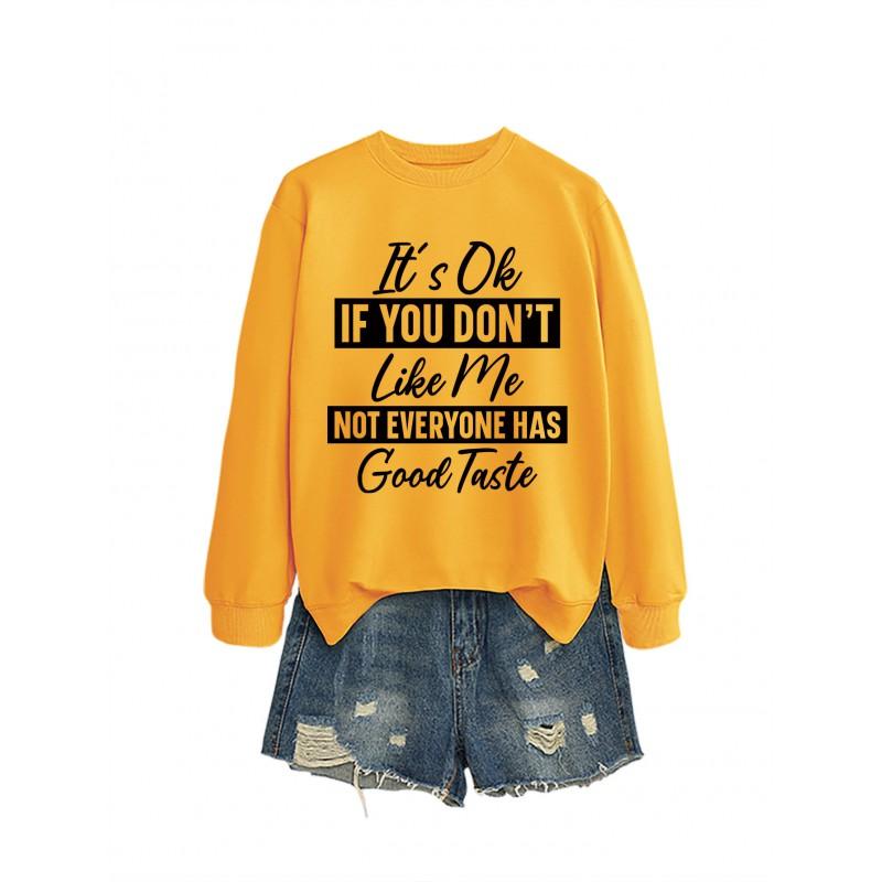 Womens Loose Fit Cotton Hoodie With Print Design Winter Casual Wear