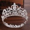 Trendy Bridal Wedding Crown Hair Accessories Silver Color Rhinestone Crystal Crown Princess Round Crown Bridal Wedding Crown